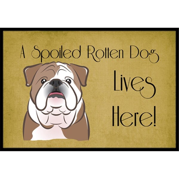 Carolines Treasures English Bulldog Spoiled Dog Lives Here Indoor & Outdoor Mat, 18 x 27 in. CA77454 - main
